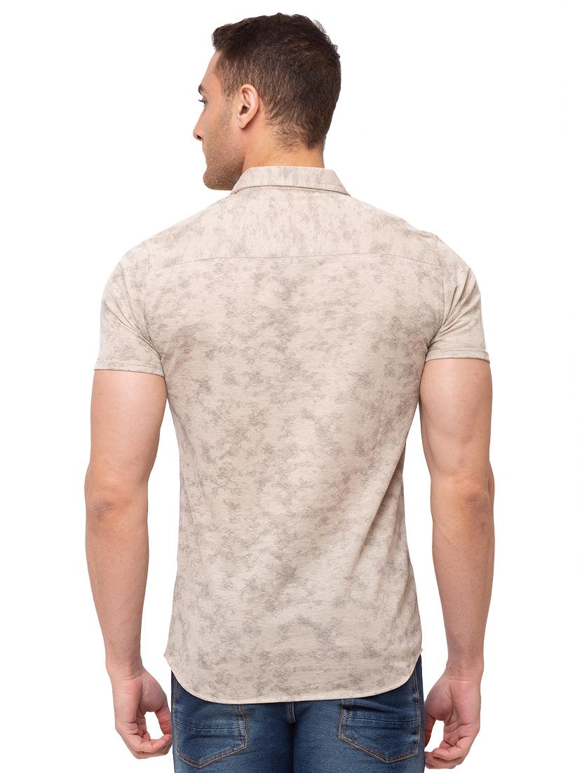 beige printed casual shirt - 17615491 - Standard Image - 2