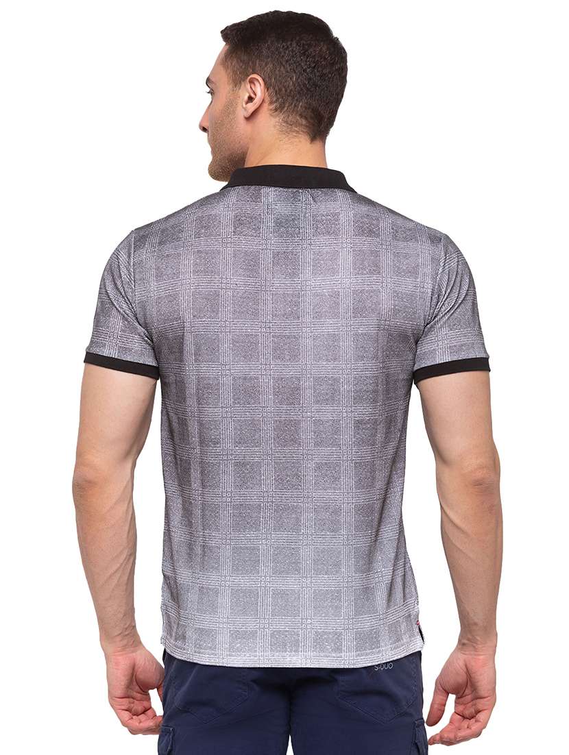 grey checkered polo,t-shirt - 17615537 -  Standard Image - 2