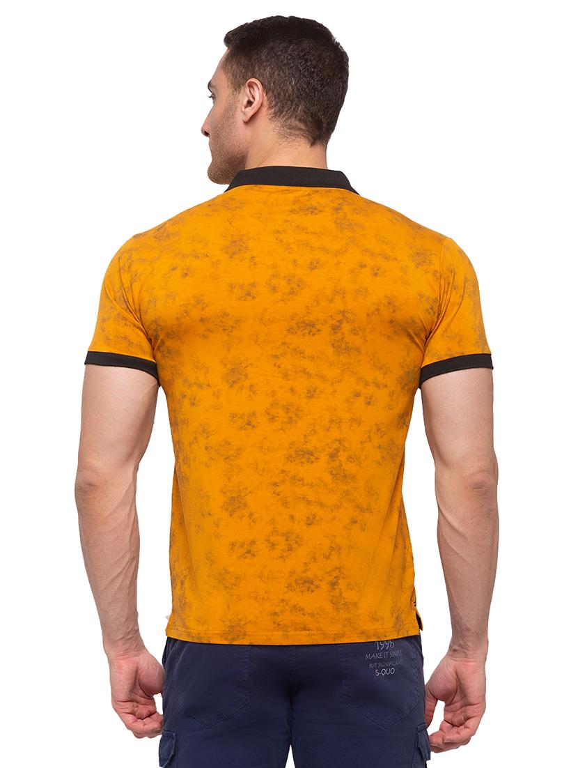 yellow printed polo t-shirt - 17615544 - Standard Image - 2