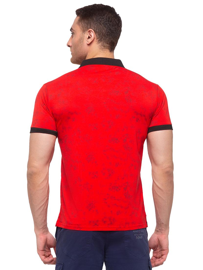 red printed polo t-shirt - 17615545 - Standard Image - 2