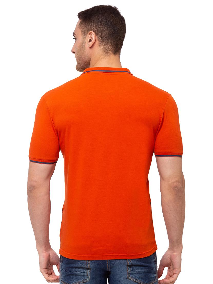 orange printed polo t-shirt - 17615548 - Standard Image - 2