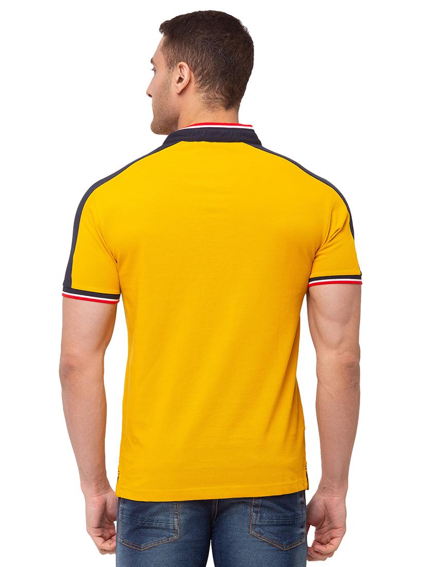 yellow printed collared t-shirt - 17615551 - Standard Image - 2