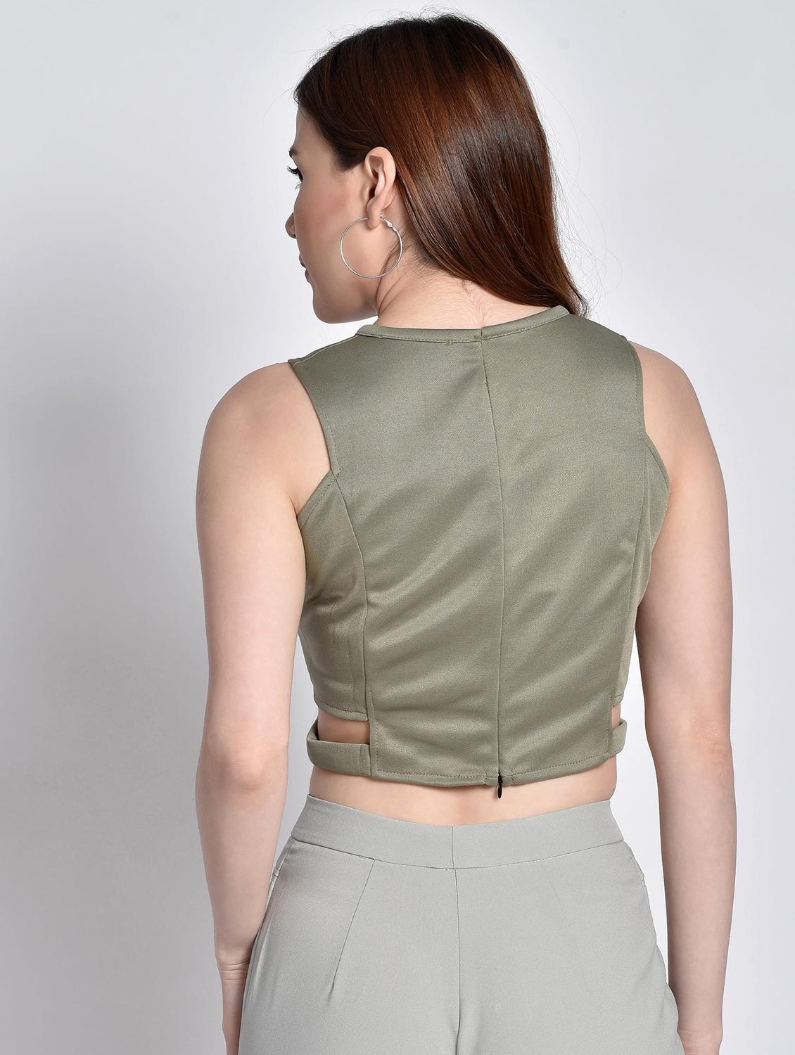 cut out detail crop top - 17619876 - Standard Image - 2