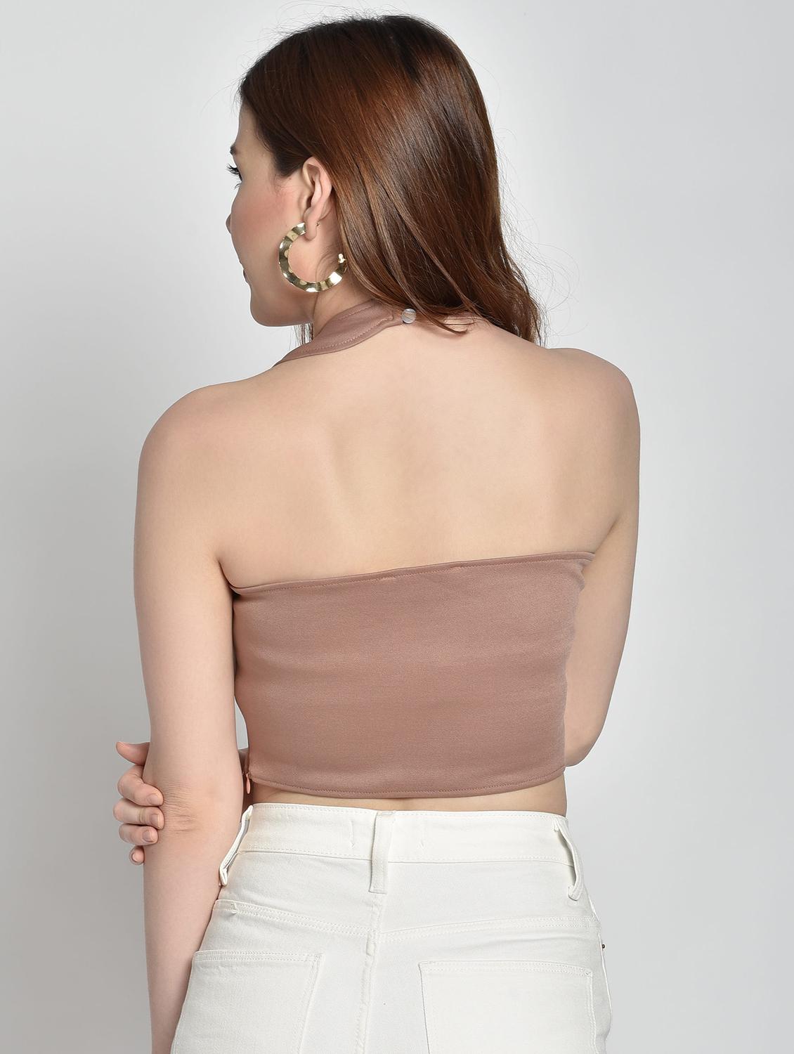 halter neck crop top - 17619884 - Standard Image - 2
