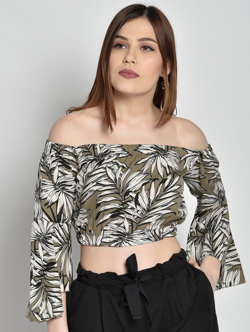 women's crop off shoulder top - 17619888 - Standard Image - 0