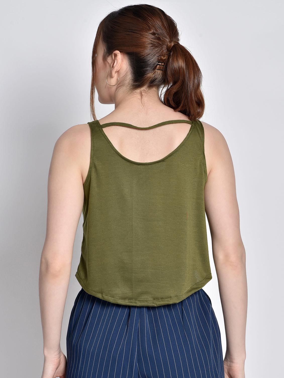 scoop neck crop top - 17619895 - Standard Image - 2