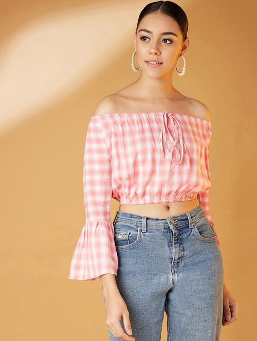 women's crop off shoulder top - 17619903 - Standard Image - 0