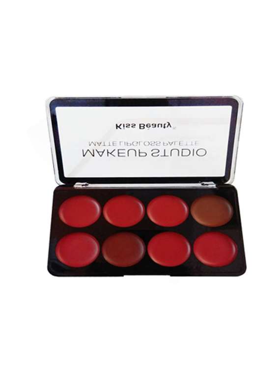 kiss beauty makeup studio 8 shades matte lipgloss palette