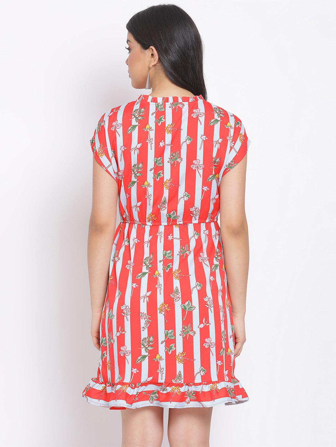 tie up neck a-line dress - 17620622 - Standard Image - 2