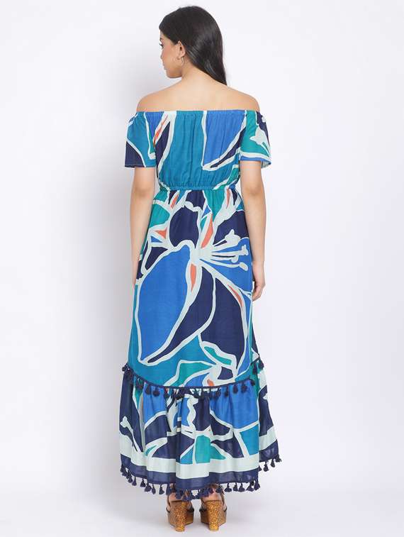 women's fit & flare geometric dress - 17620624 - Standard Image - 2