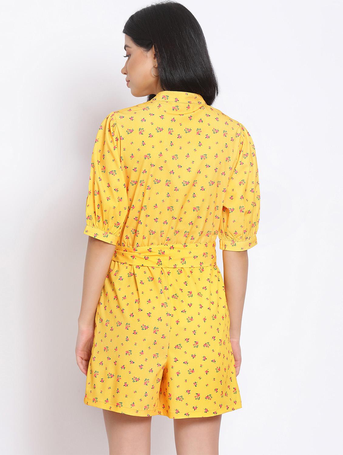 tie front floral romper - 17620638 - Standard Image - 2