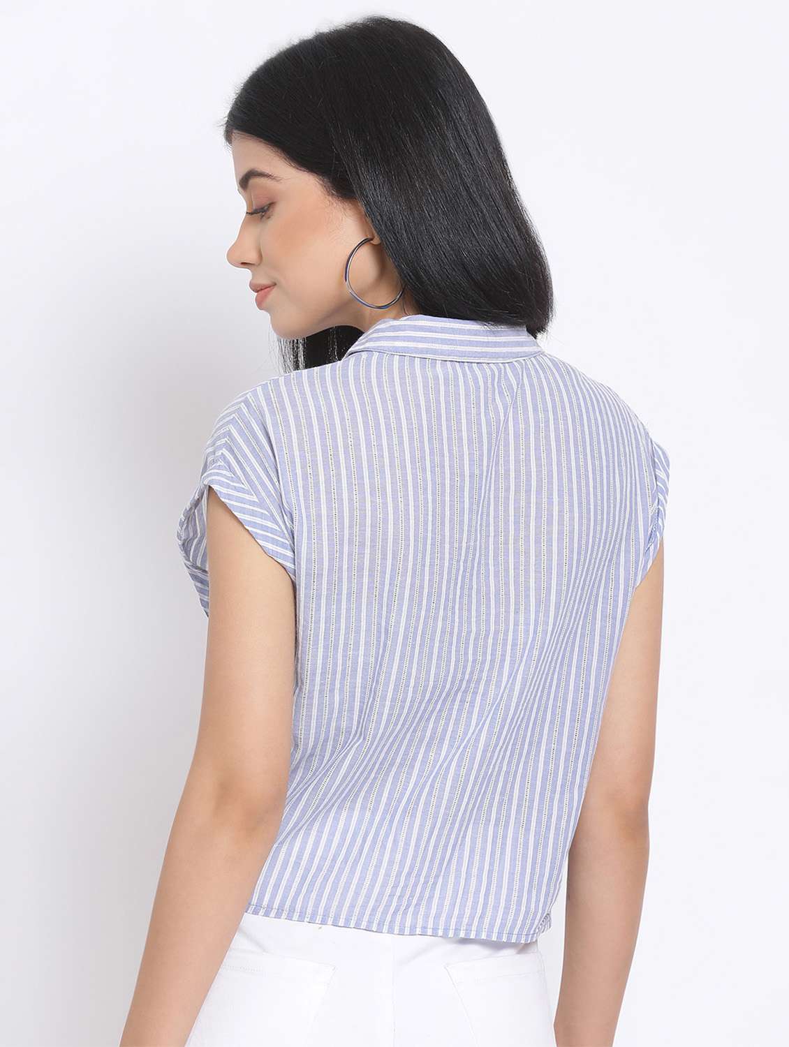 cap sleeves striped shirt  - 17620643 -  Standard Image - 2
