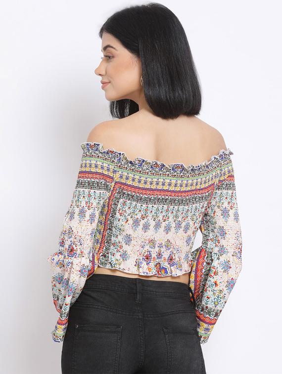 women's crop off shoulder top - 17620651 - Standard Image - 2