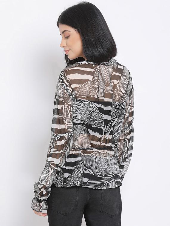 long sleeved printed top - 17620664 - Standard Image - 2