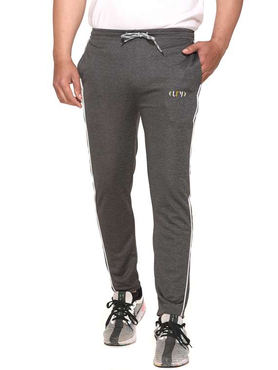 grey polyester blend  ankle length track pant