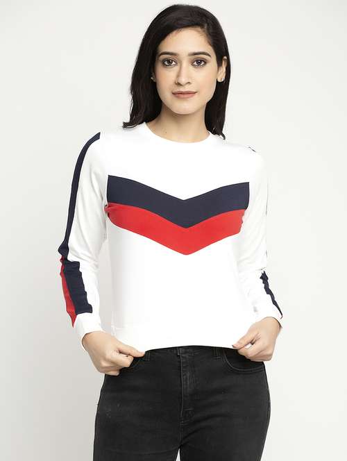 women's color block round neck t-shirt - 17621279 -  Standard Image - 0
