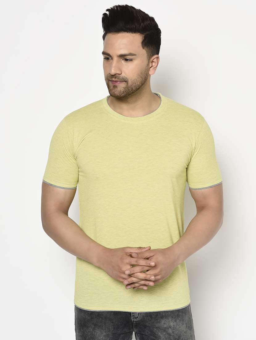 Yellow Solid T Shirt