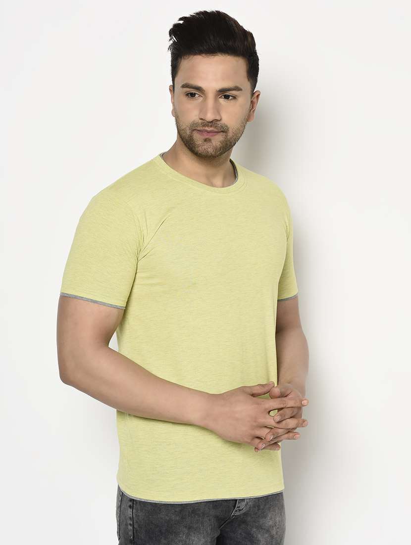 Yellow Solid T Shirt