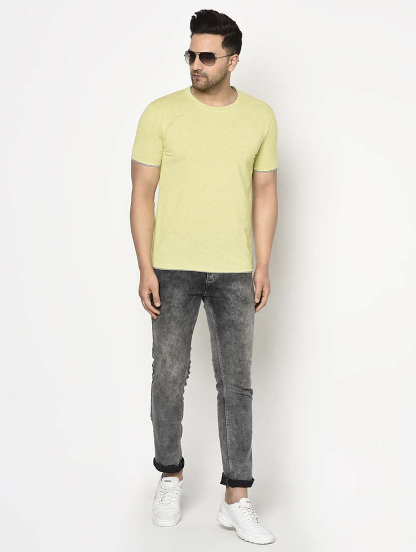 Yellow Solid T Shirt