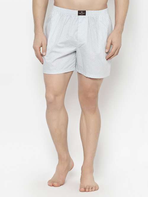 white printed boxers
