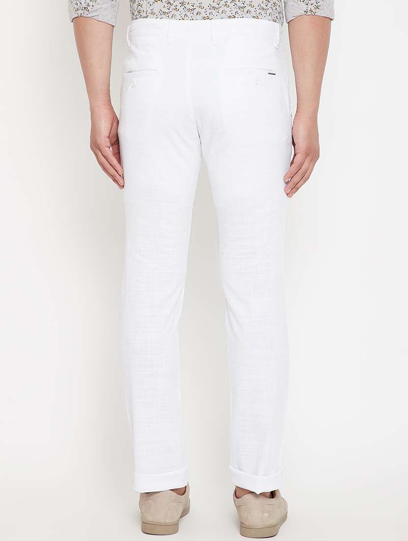 white solid chinos - 17623952 - Standard Image - 2