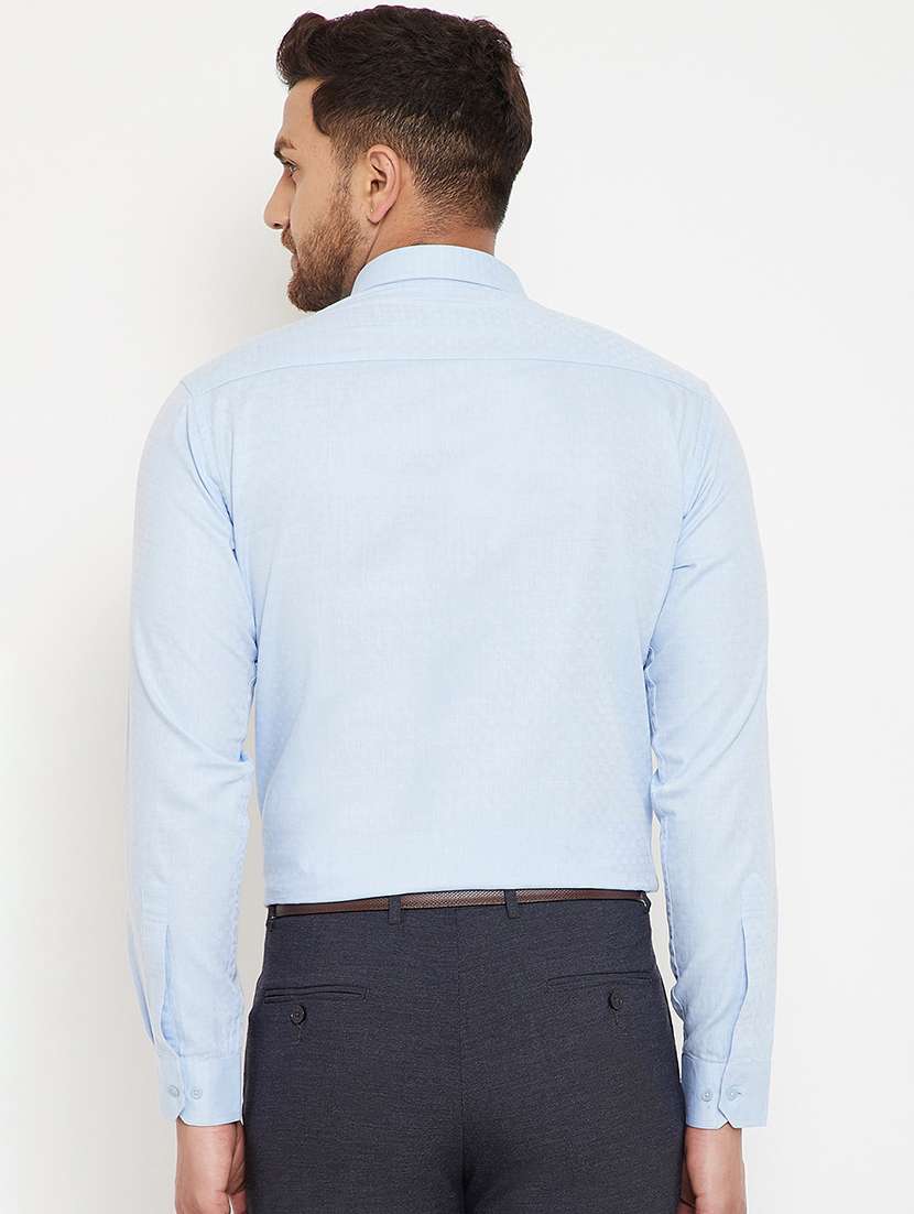 light blue self design formal shirt - 17623990 -  Standard Image - 2
