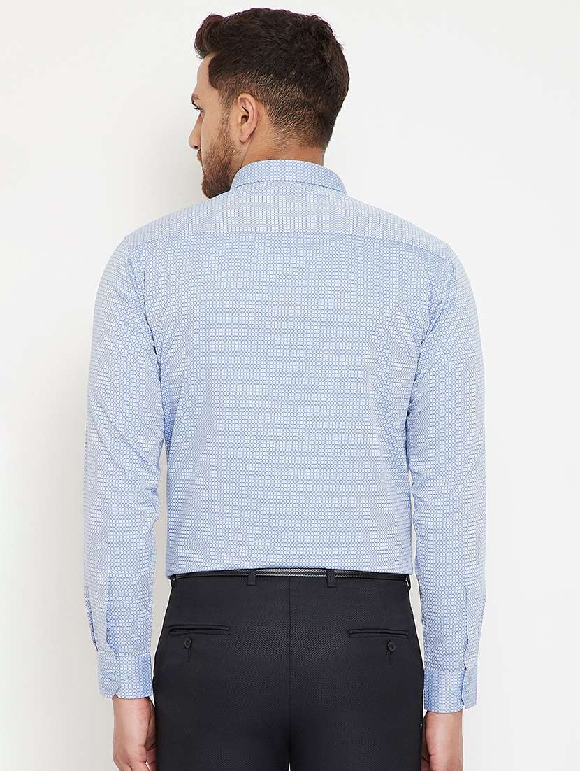 blue printed formal shirt - 17623994 - Standard Image - 2