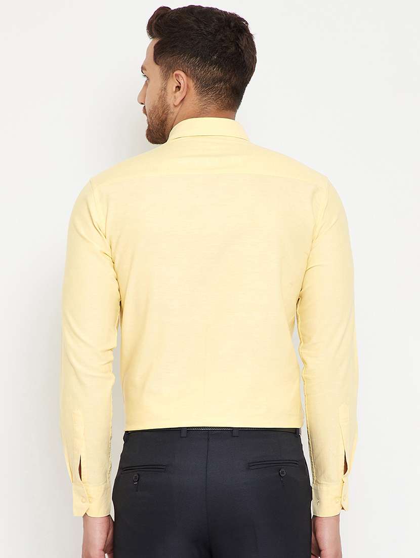 yellow solid formal shirt - 17624009 - Standard Image - 2