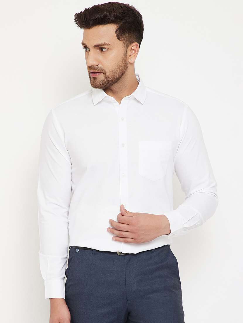 white solid formal shirt