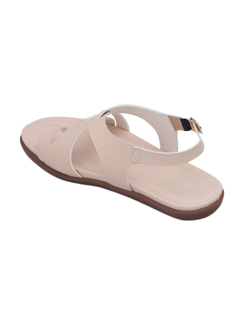 white synthetic ankle strap sandals - 17624252 - Standard Image - 2