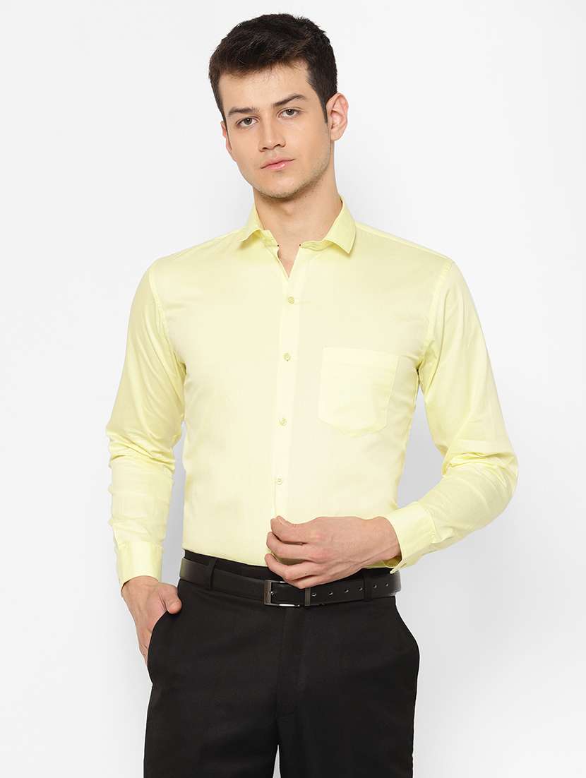 yellow solid formal shirt