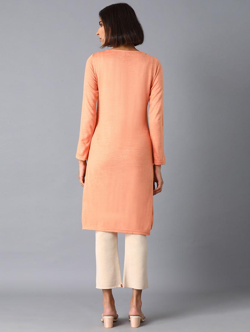 embroidered a-line kurta - 17627386 - Standard Image - 2