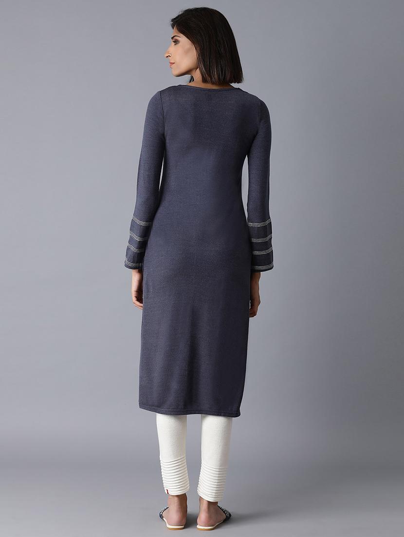 solid straight kurta - 17627395 - Standard Image - 2