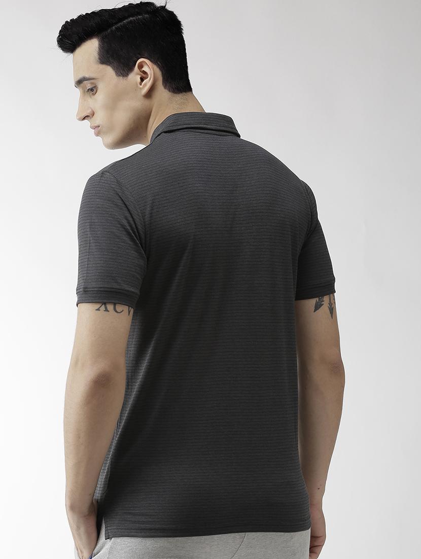 grey striped polo t-shirt - 17628175 - Standard Image - 2