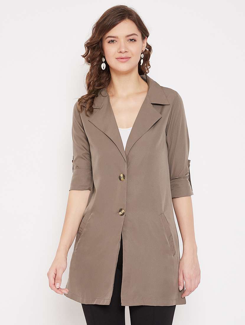 grey solid jacket