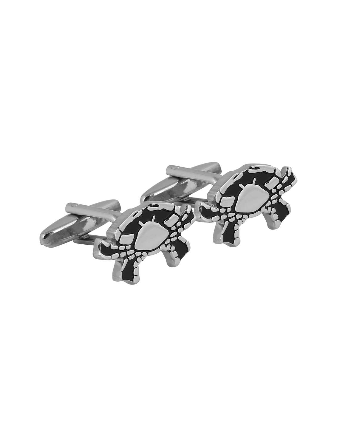 silver metal cufflink