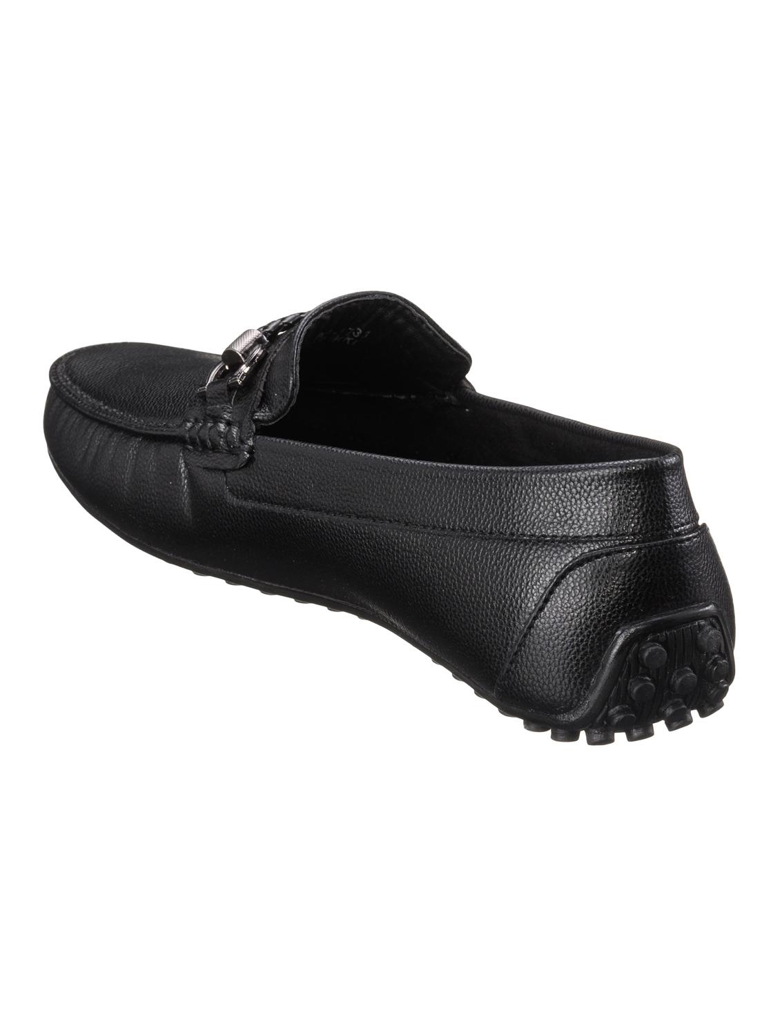 black synthetic slip on loafers - 17630337 - Standard Image - 2