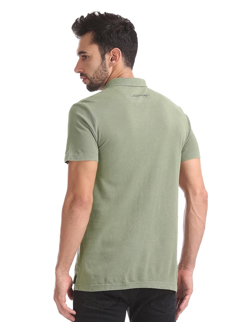 green solid polo t-shirt - 17630907 - Standard Image - 2