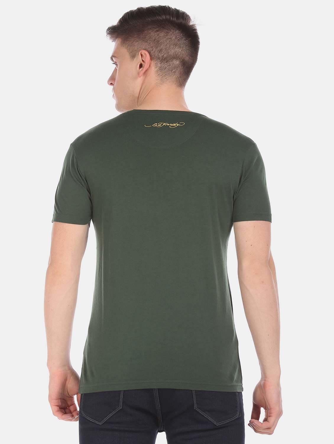 olive green printed t-shirt - 17631235 -  Standard Image - 2