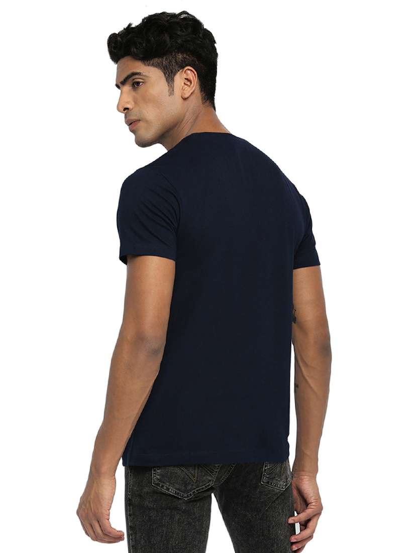 navy blue solid t-shirt - 17631324 - Standard Image - 2
