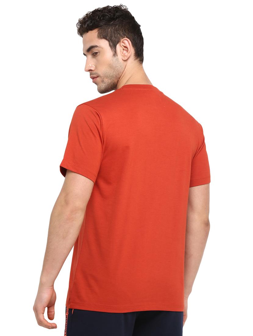 rust color block cut & sew t-shirt - 17632913 -  Standard Image - 2