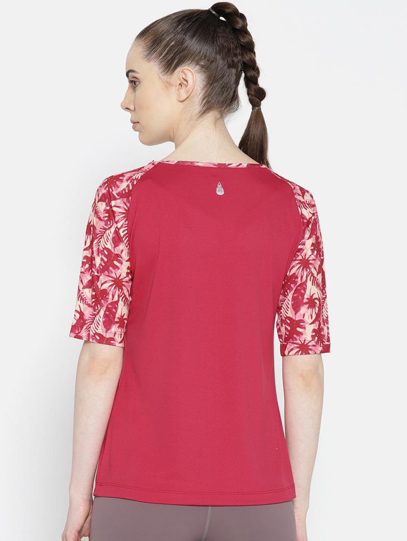 printed sleeves solid top - 17633055 - Standard Image - 2