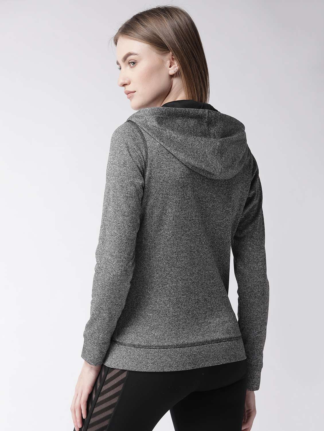 hooded neck melange jacket  - 17633088 -  Standard Image - 2