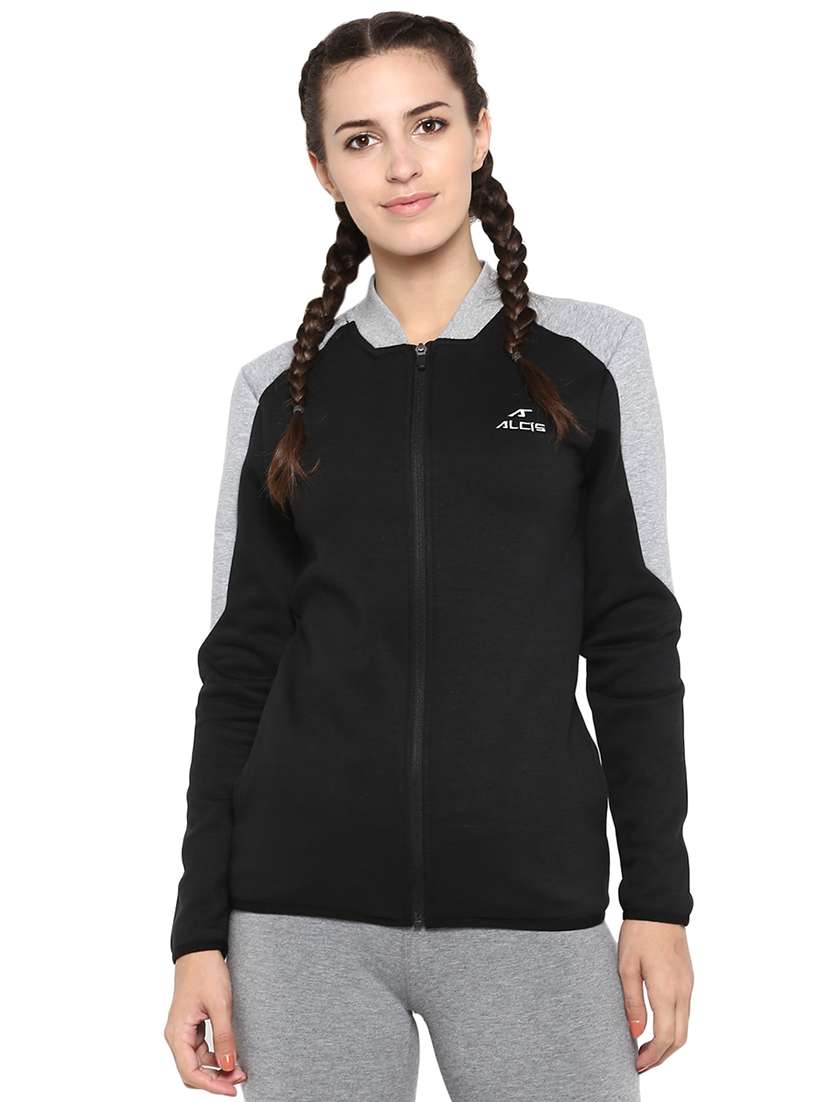 color block zipper jacket 