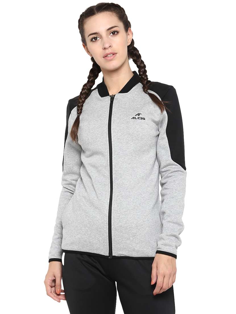 color block zipper jacket 