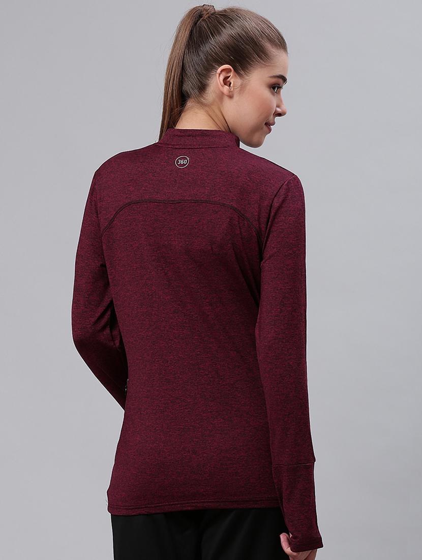 thumb hole sleeves melange top - 17633098 - Standard Image - 2