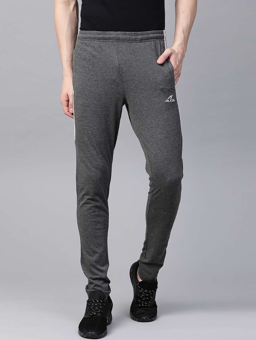 grey side striped full length track pant