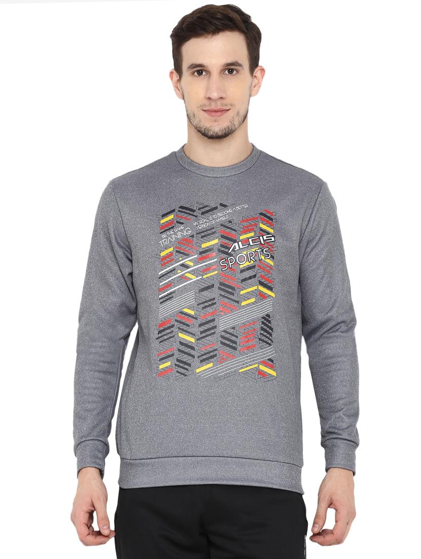 grey printed sweatshirt - 17633134 -  Zoom Image - 0