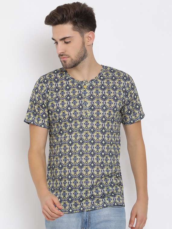 multi colored printed t-shirt