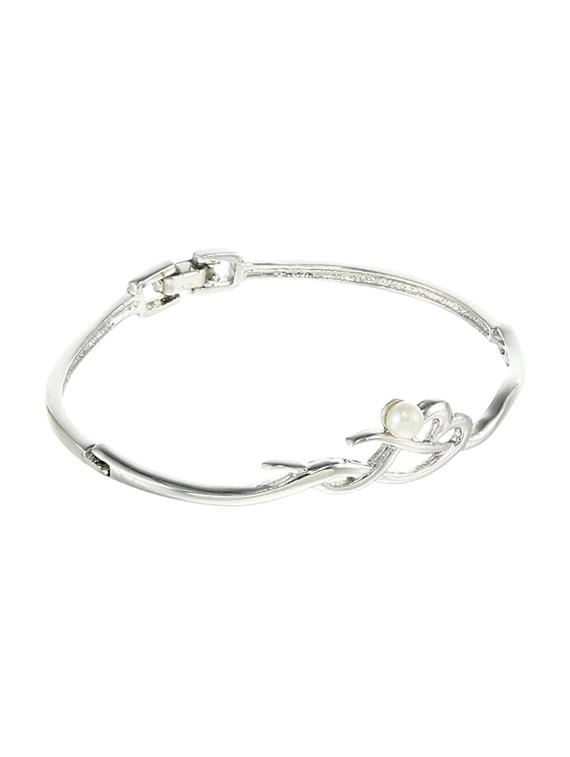 silver metal bangle bracelet - 17633535 - Zoom Image - 0